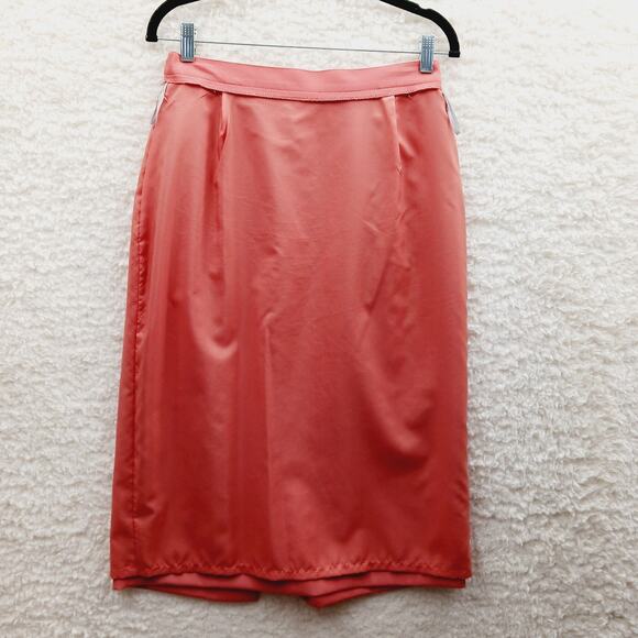 Skirt Pencil Size 8 Peach Minimalist Office Siren Quiet Luxury Capsule Wardrobe - Picture 9 of 12
